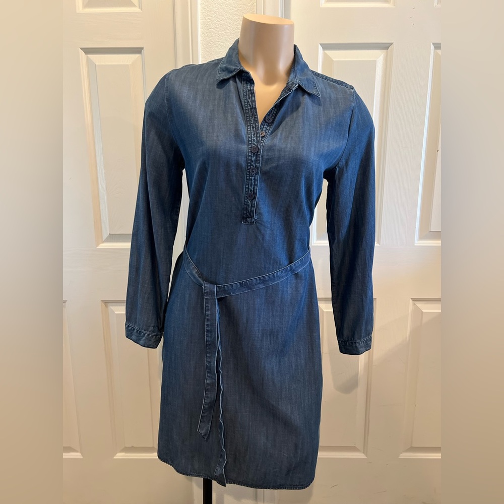 ***S O L D*** Coldwater Creek Blue Tencel Dress with Belt